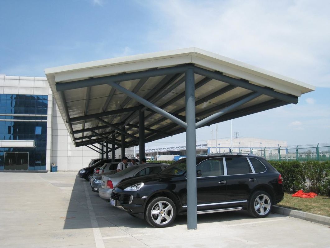 ПВДФ ткань из плотной мембраны для открытых помещений школы Carport Shade Canopy For Parking Lot