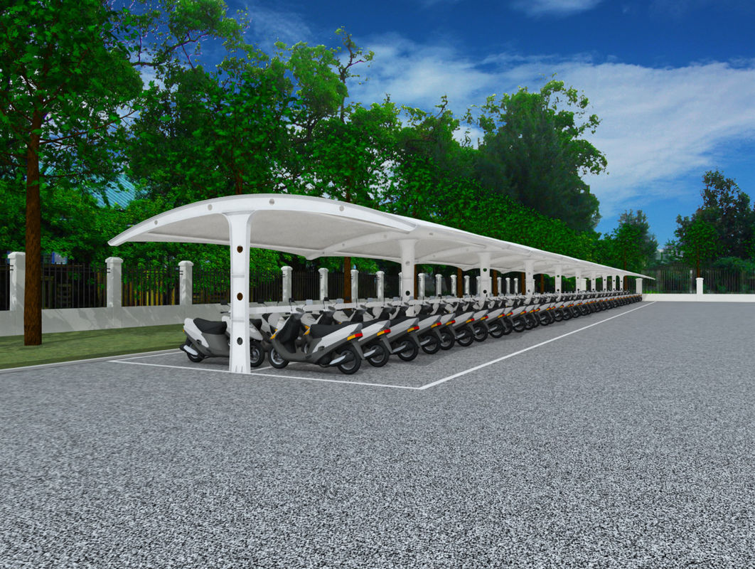 ПВДФ ткань из плотной мембраны для открытых помещений школы Carport Shade Canopy For Parking Lot