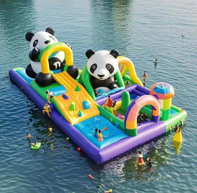 Коммерческий скачок дом надувный замок для детей Водный парк Игра Панда водный горка